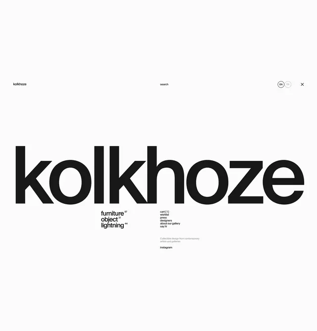Kolkhoze Wordmark and Identity, minimal, swiss, monochrome