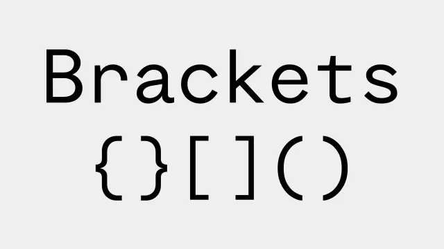Monospace bracket type specimen, minimal, technical, dark