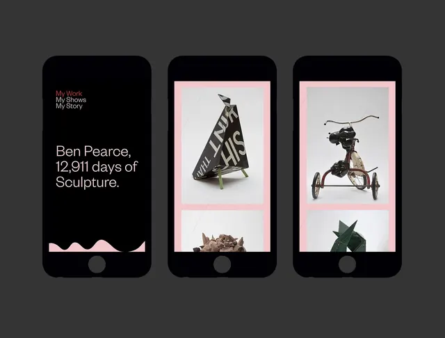 Art Gallery Mobile App Interface, minimal, light-mode, light