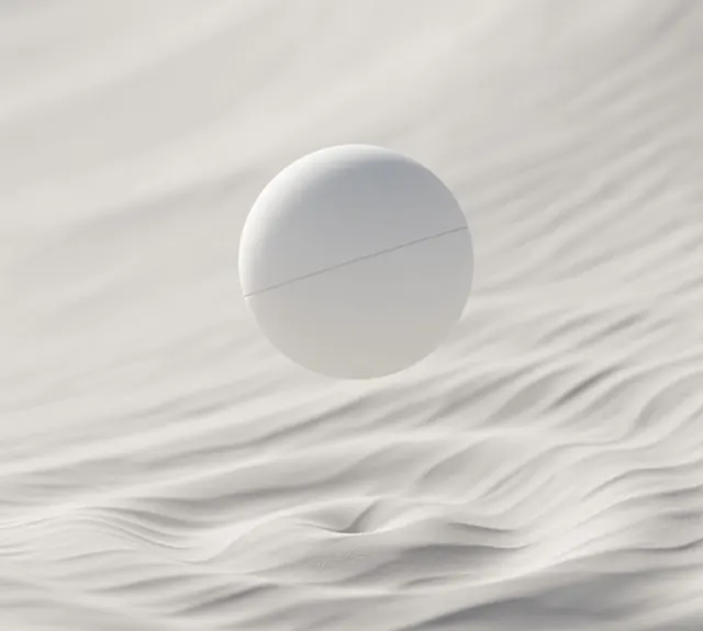 Minimalist Sphere on Sand Dunes, minimal, abstract, monochrome