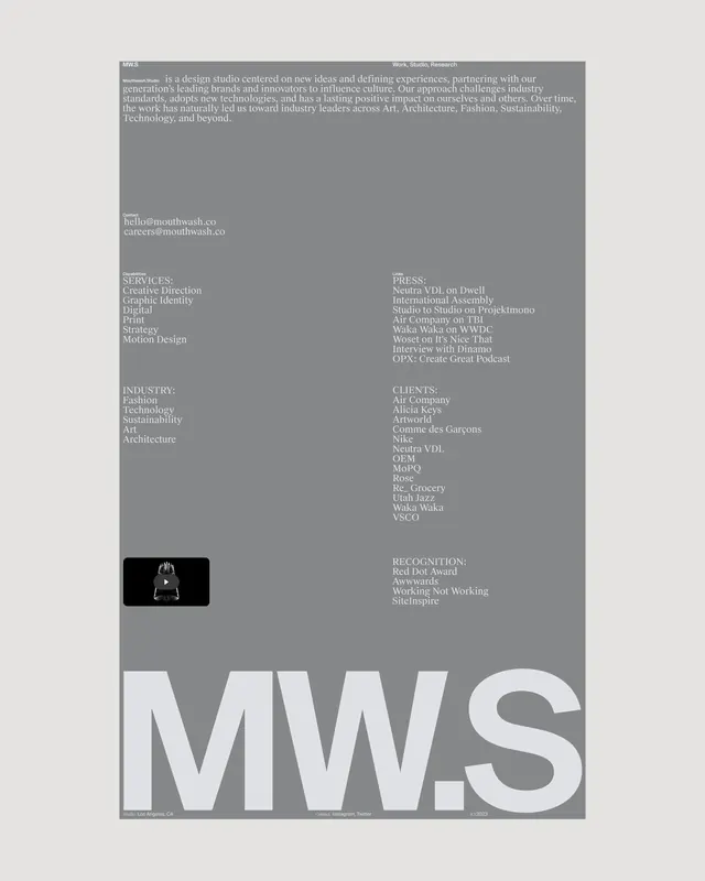 MW.S Typography and Identity Layout, minimal, swiss, monochrome