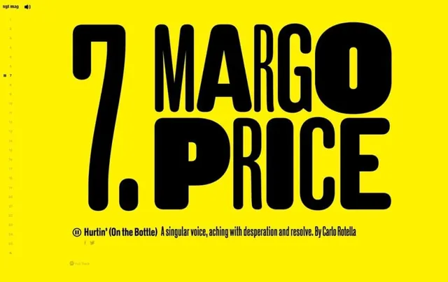 Margo Price Typography Layout, brutalist, maximalist, high-contrast