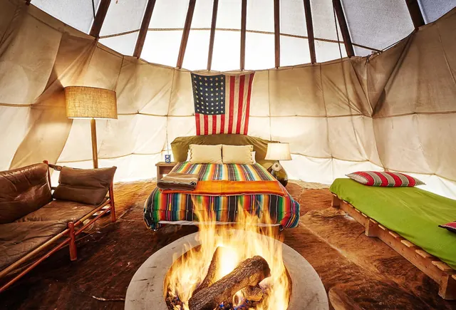 Interior Lodge with Fireplace, organic, photographic, warm