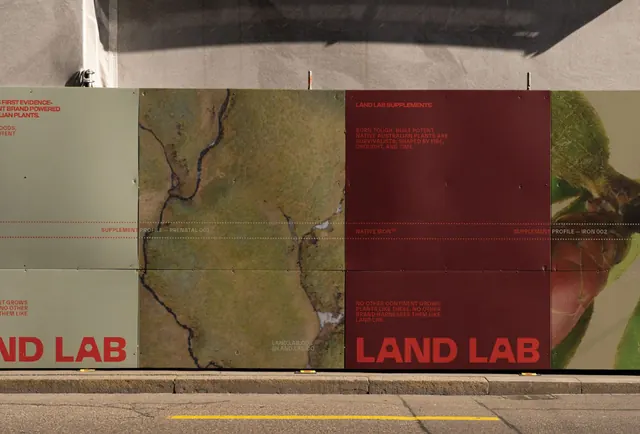 Land Lab environmental modular facade, minimal, corporate-clean, muted