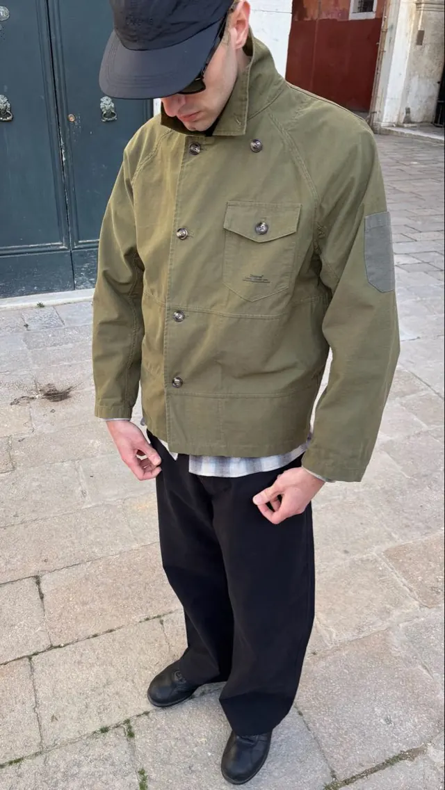 Utility jacket street style lookbook, photographic, dark