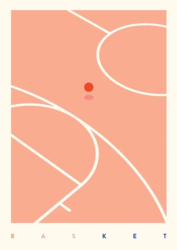 Abstract Line Art Composition, minimal, geometric, warm