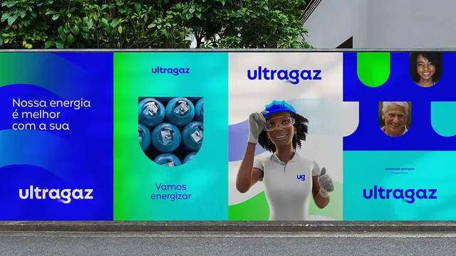 Ultragaz segmented brand system, minimal, corporate-clean, light