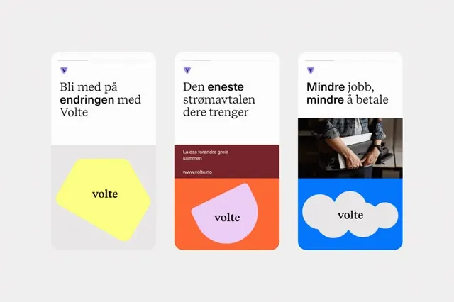 Volte card system with organic shapes, minimal, flat, light
