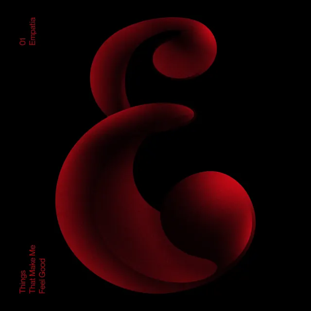 Red 3D Script Letterform, 3d-render, luxury, dark