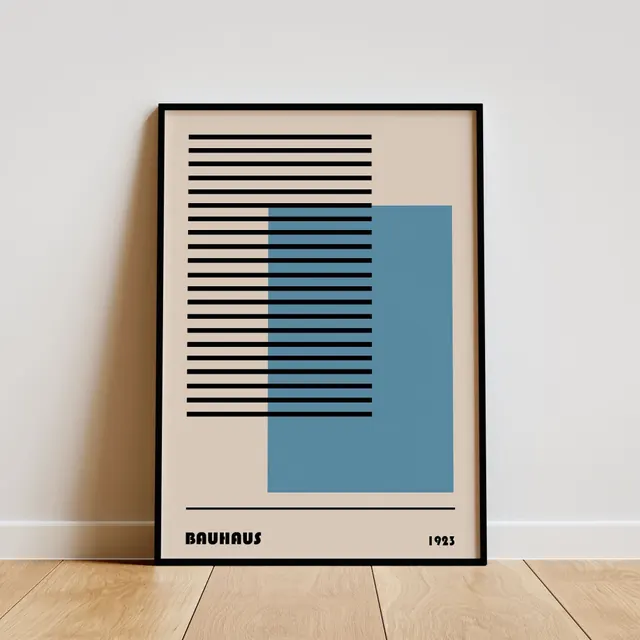Bauhaus poster | Bauhaus artworks | Bauhaus art print | Bauhaus painting | Geometric, graphic and abstract poster | Bauhaus design, minimal, swiss, light