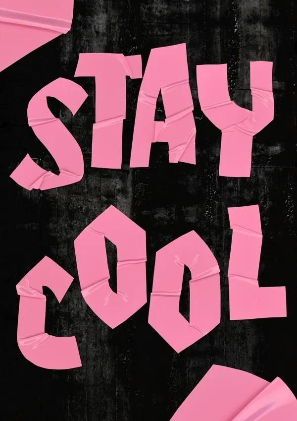 Stay Cool Typography Graphic, brutalist, neo-brutalist, high-contrast