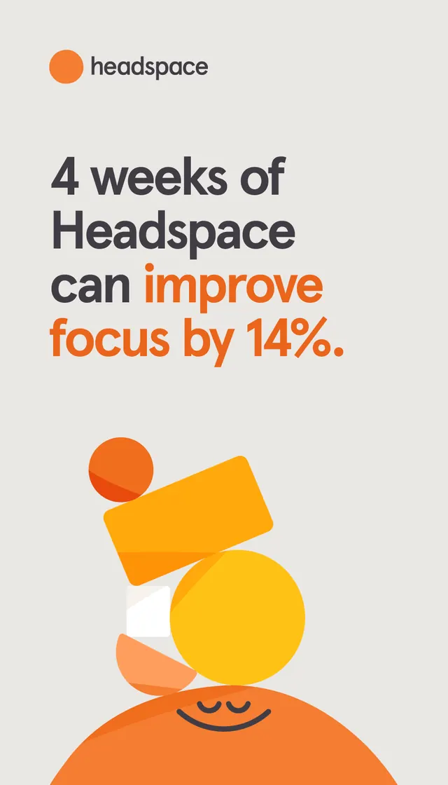 Headspace wellness stack illustration, minimal, geometric, warm
