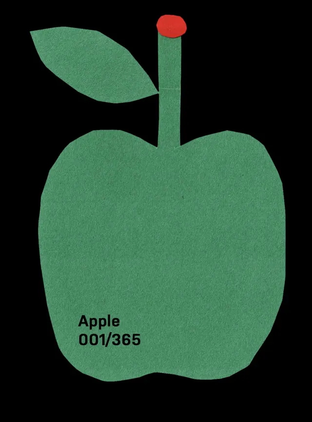 Apple daily project illustration, minimal, geometric, dark