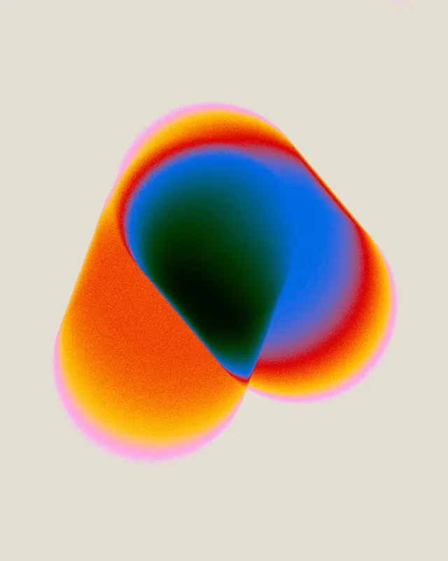 Abstract gradient blob composition, abstract, gradient-heavy, vibrant