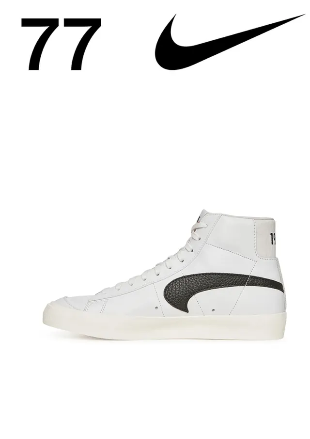 Nike 77 Blazer high-top shoe minimalist product shot, minimal, monochrome, light