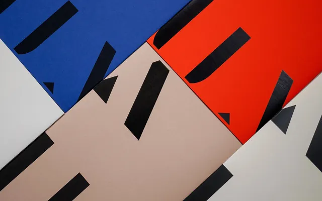Geometric color-block abstract composition, geometric, abstract, vibrant