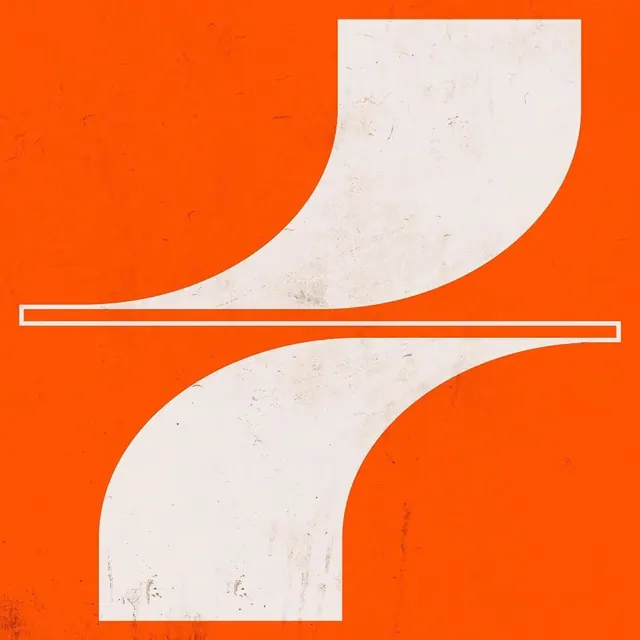 Orange and cream curved shape divider, graphic, minimal, vibrant