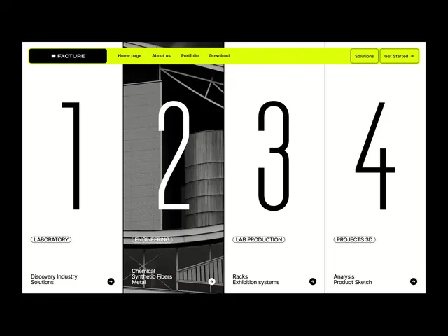 Four-cell numerical grid with textured photographic insets, minimal, technical, dark