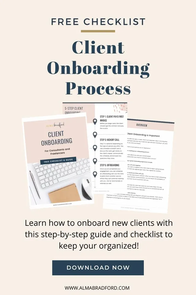 Client onboarding checklist: cream, navy, and brass, minimal, corporate-clean, light