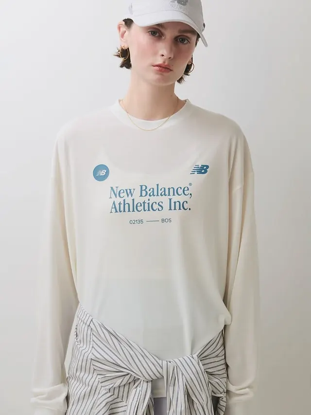 Athleisure streetwear portrait with brand typography, minimal, photographic, light
