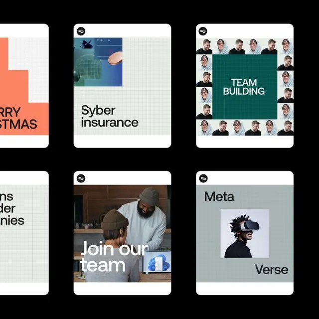 Corporate card grid system with teal and orange palette, minimal, corporate-clean, light