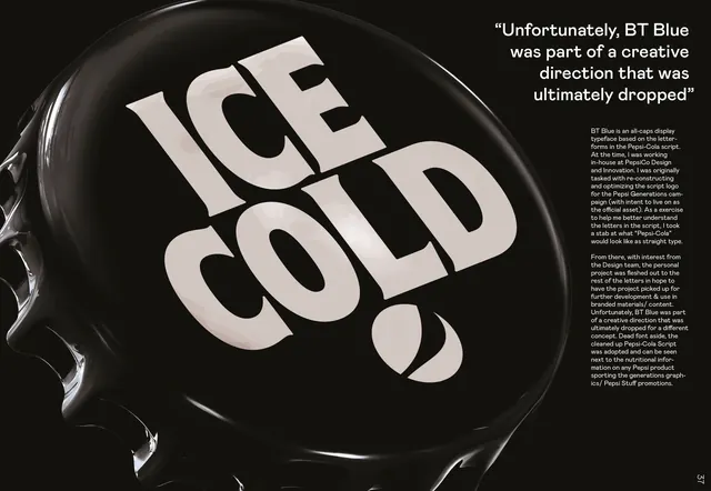 Ice Cold Typography Graphic, brutalist, dark-mode, high-contrast