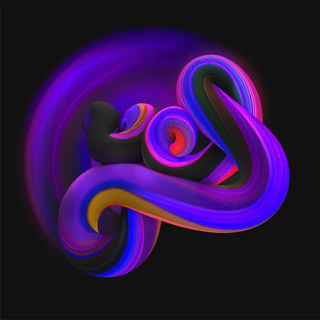 Abstract Fluid Gradient Graphic, 3d-render, gradient-heavy, vibrant