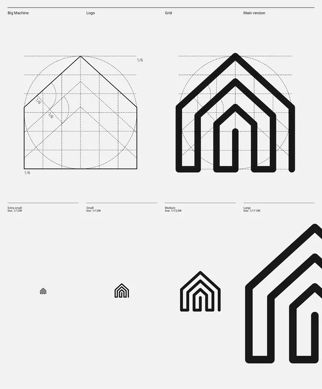 Geometric House Logo Construction, minimal, swiss, monochrome