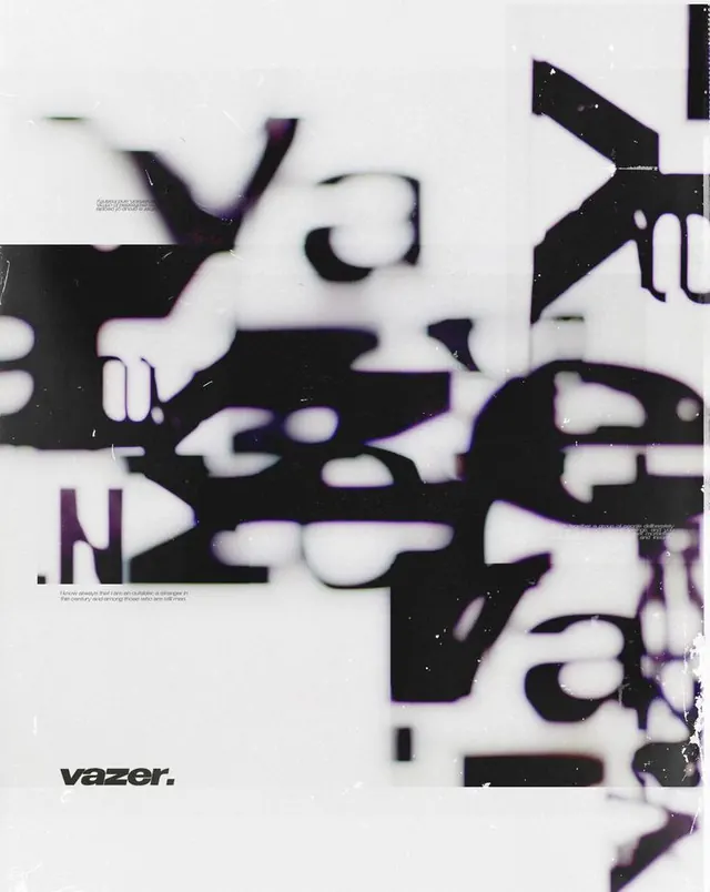 Abstract Typographic Collage, brutalist, neo-brutalist, high-contrast