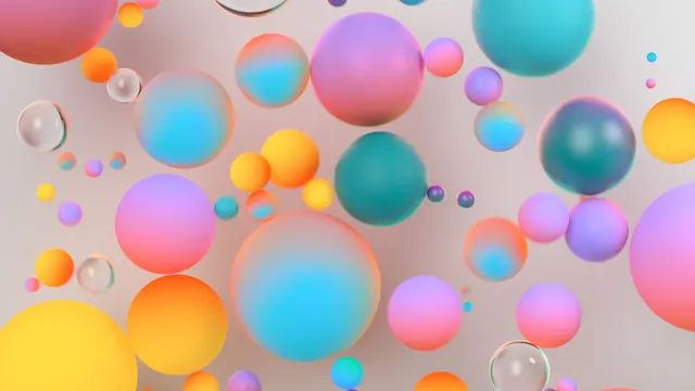Abstract Gradient Spheres, gradient-heavy, 3d-render, vibrant