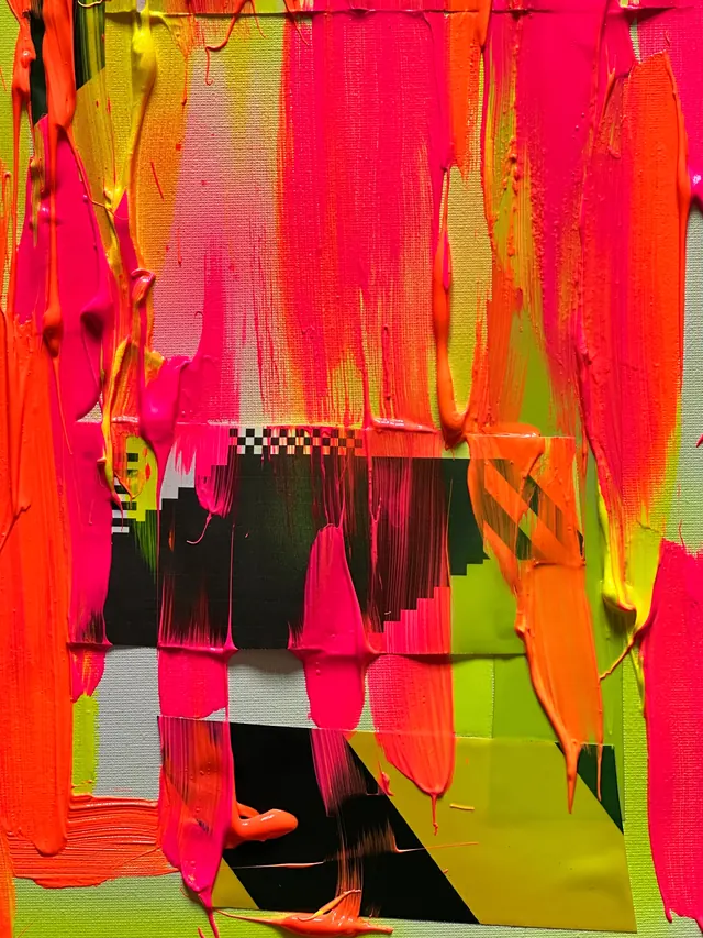 Abstract Paint Stroke Composition, maximalist, abstract, vibrant