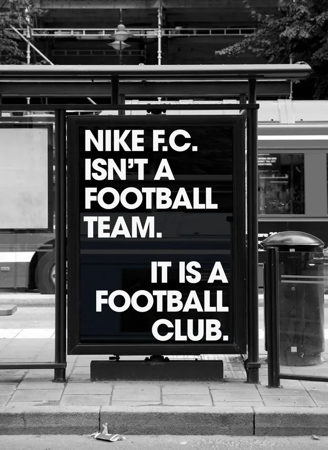 Nike FC Out-of-Home Advertisement, minimal, swiss, monochrome