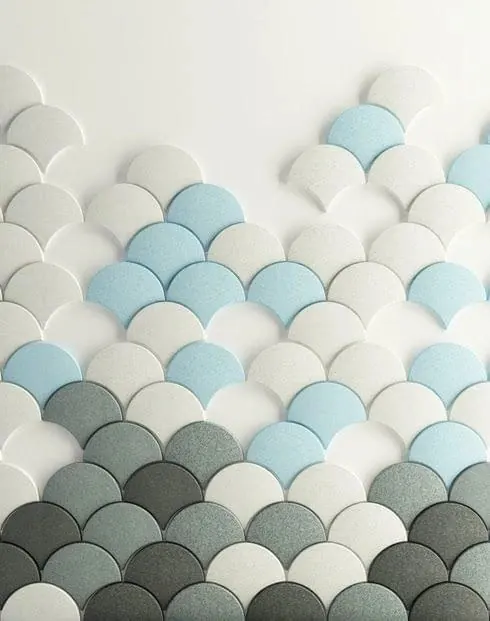 Overlapping Scale Pattern, geometric, minimal, muted