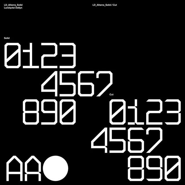 LD Alterra Solid typeface specimen, minimal, monochrome, dark