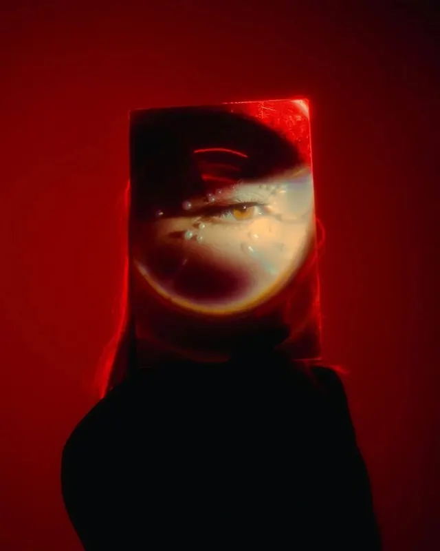 Red Abstract Portrait, abstract, dark-mode, dark