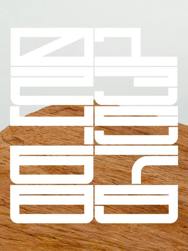 Geometric Typography Composition, minimal, brutalist, high-contrast