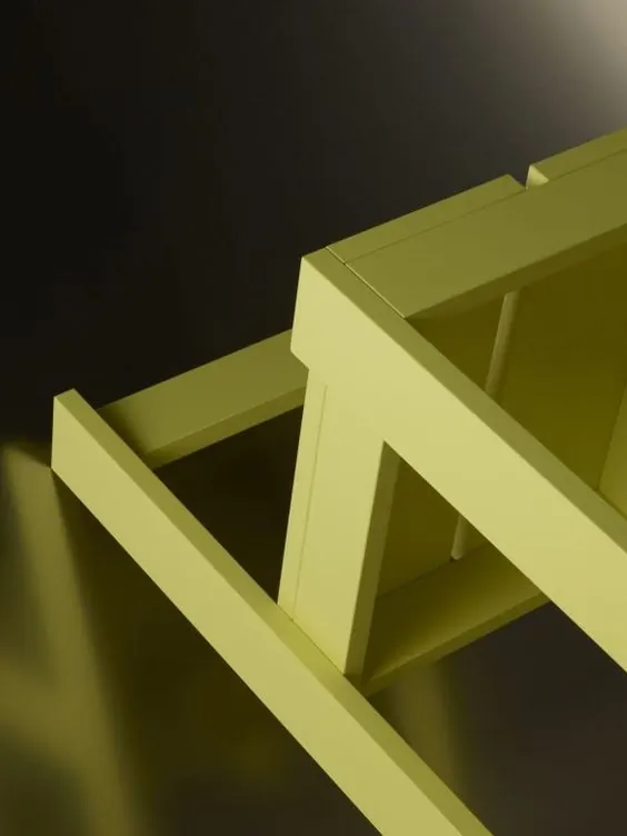 Yellow Geometric 3D Structure, minimal, geometric, vibrant