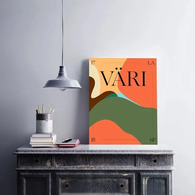 VARI Poster Mockup, minimal, abstract, vibrant