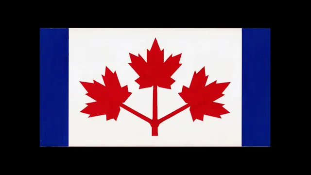 Red Maple Leaf Graphic, minimal, geometric, high-contrast