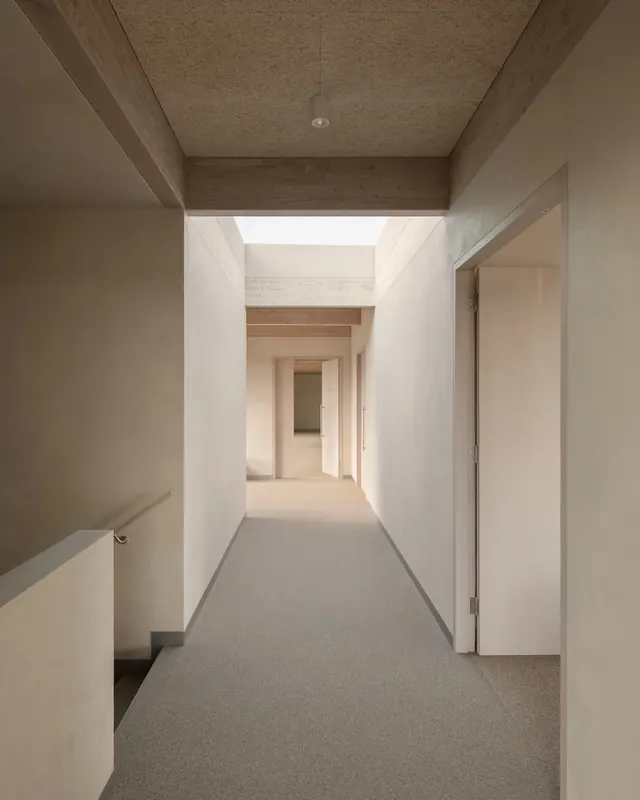 Minimalist Interior Corridor, minimal, corporate-clean, muted