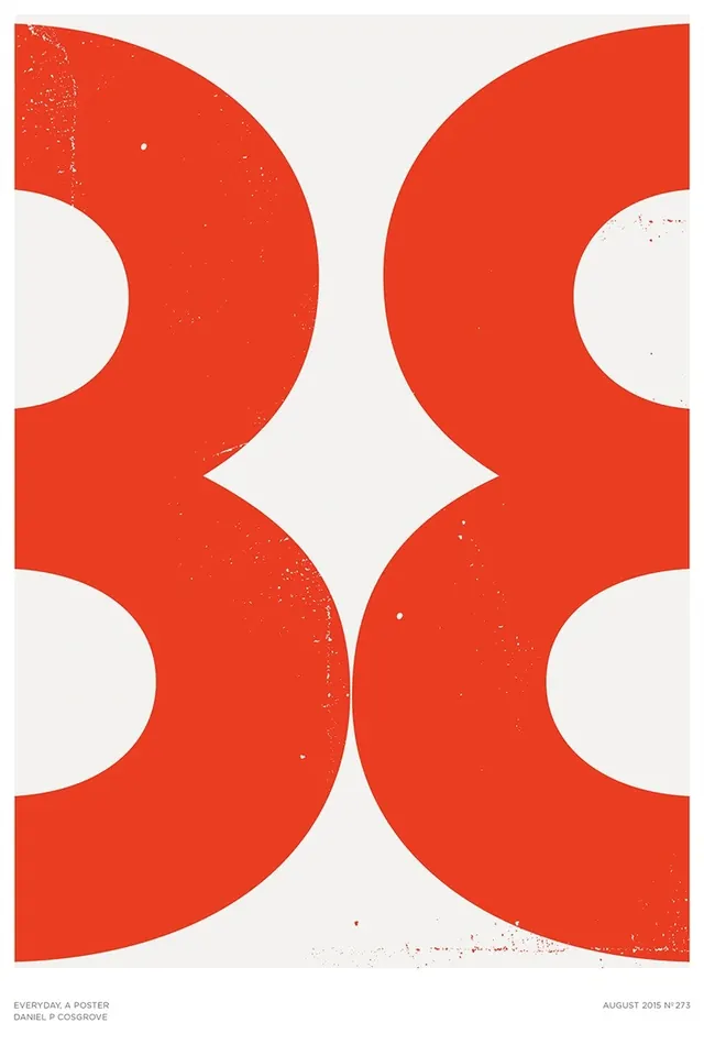 Red Abstract Geometric Composition, minimal, geometric, high-contrast