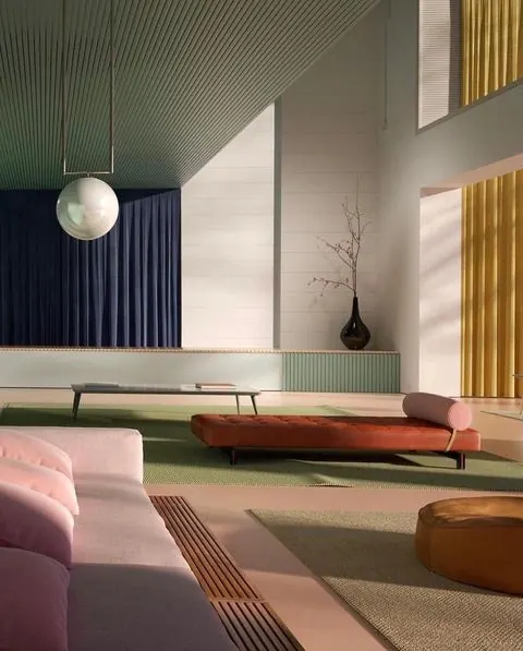 Modern Interior Architectural Visualization, minimal, geometric, vibrant