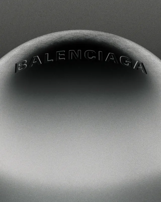 Balenciaga Logo on Sphere, minimal, monochrome, monochrome