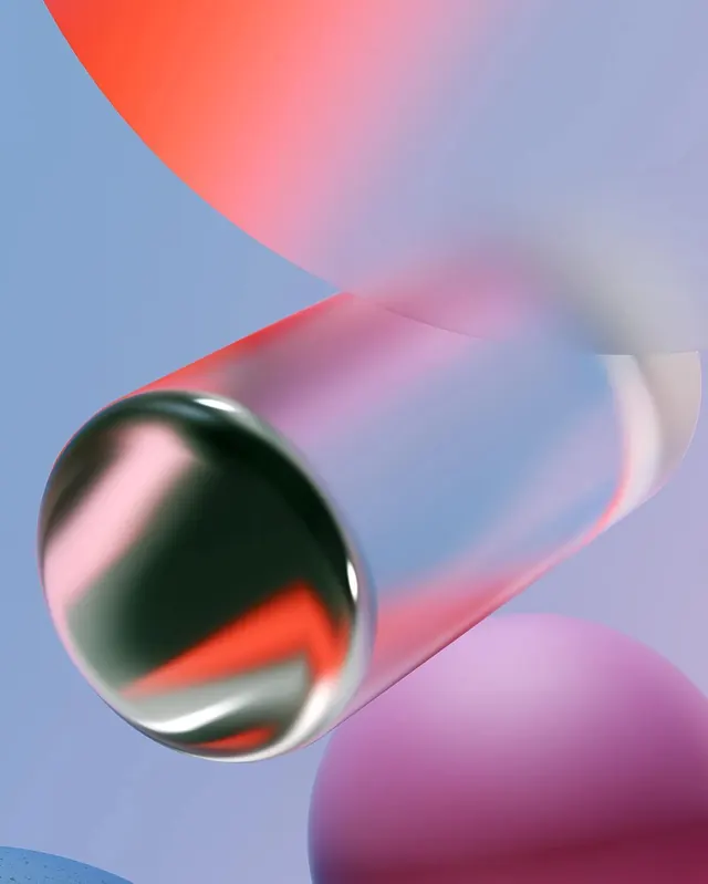 Abstract 3D Gradient Shapes, glassmorphism, gradient-heavy, vibrant