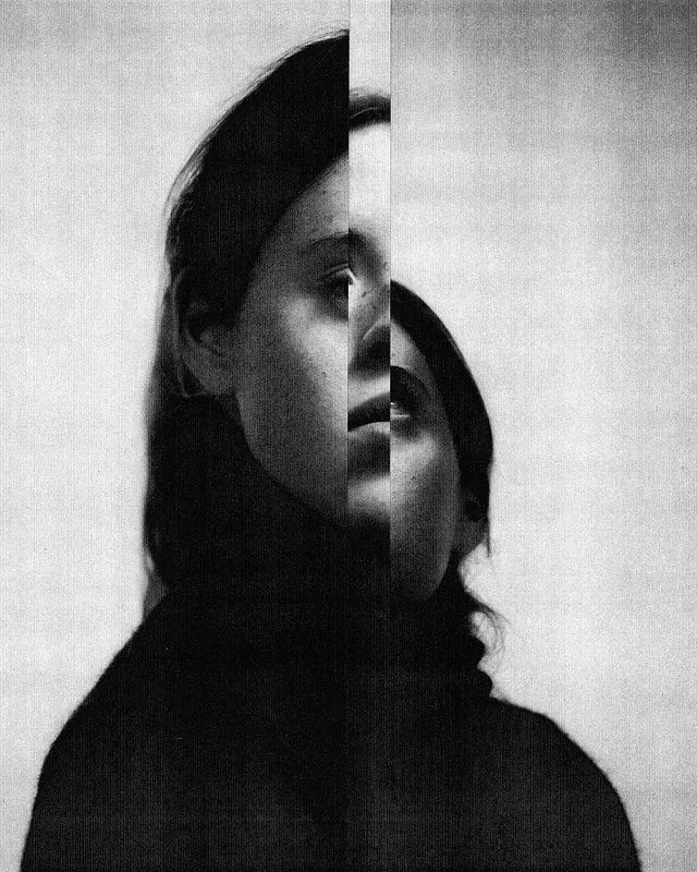 Split Portrait Photography, monochrome, brutalist, monochrome