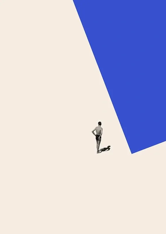 Minimalist Human Figure Composition, minimal, geometric, high-contrast