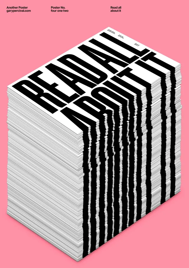 Stacked Typography Graphic, brutalist, neo-brutalist, high-contrast