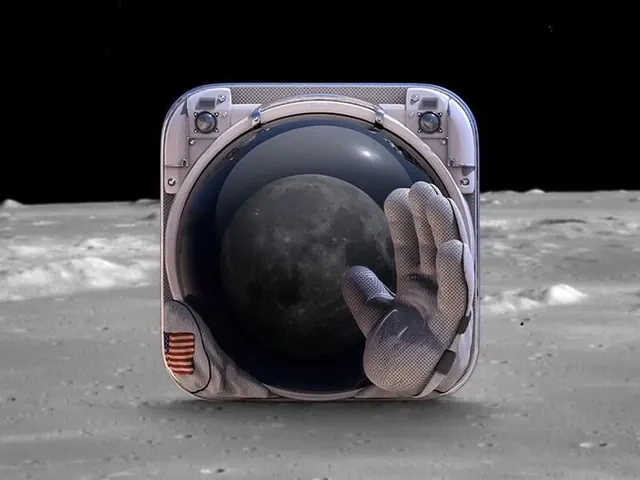 Astronaut Helmet on Lunar Surface