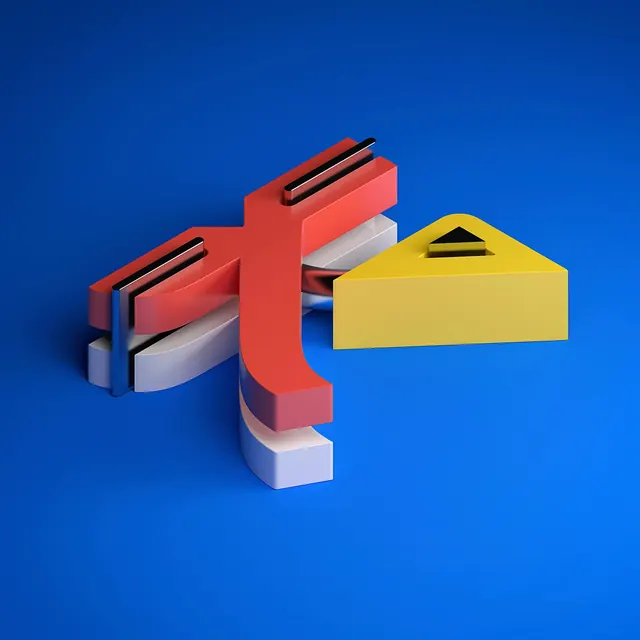 3D Abstract Geometric Composition, 3d-render, geometric, vibrant