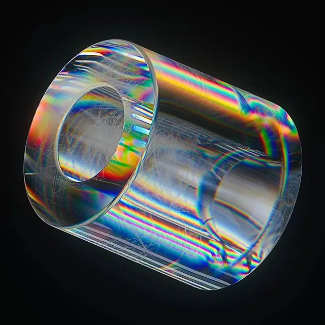 Iridescent Cylindrical 3D Render